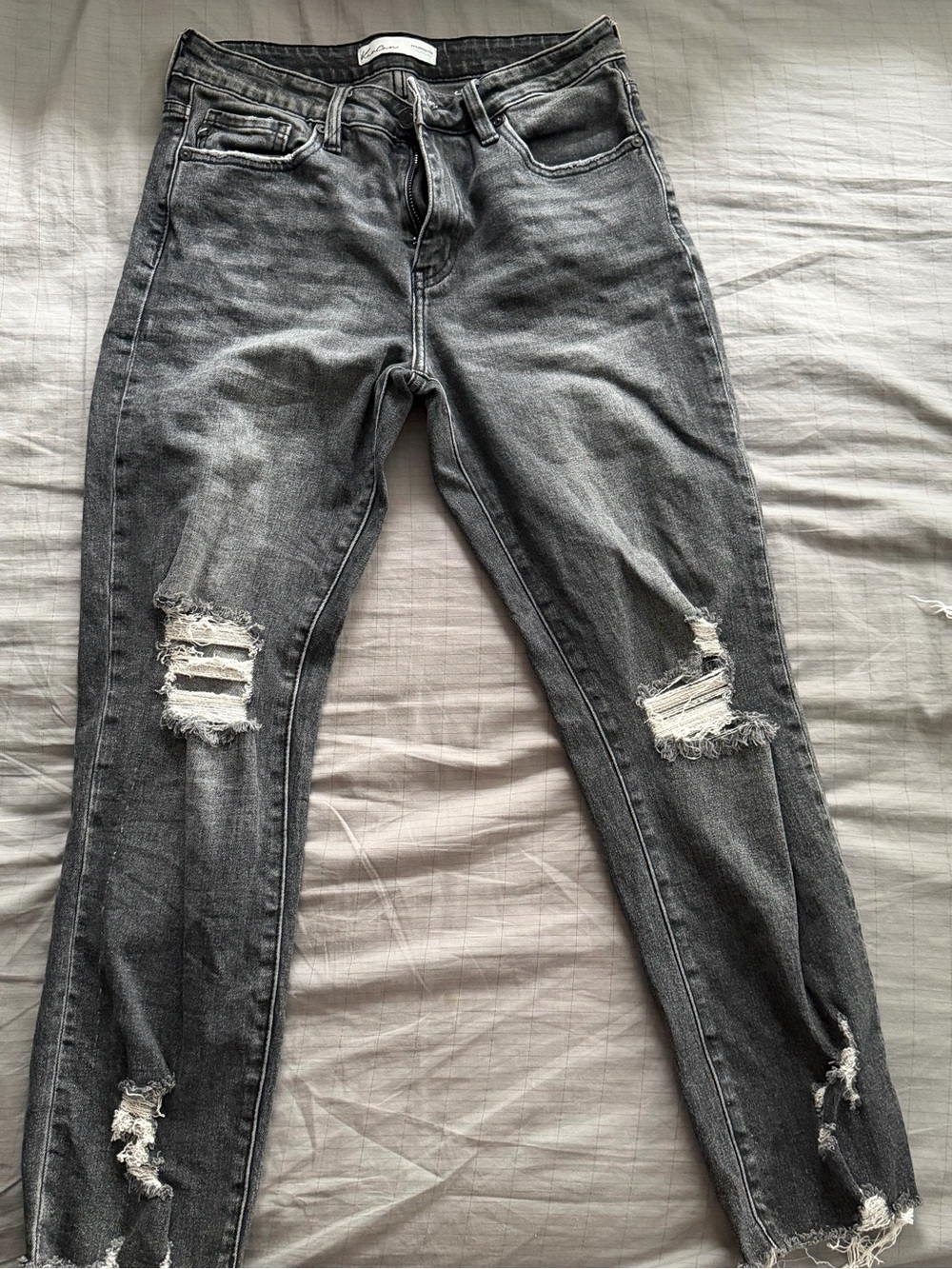 KanCan Charcoal Grey Ripped Skinny Jeans